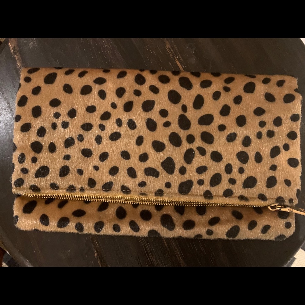 Faux Cheetah Clutch